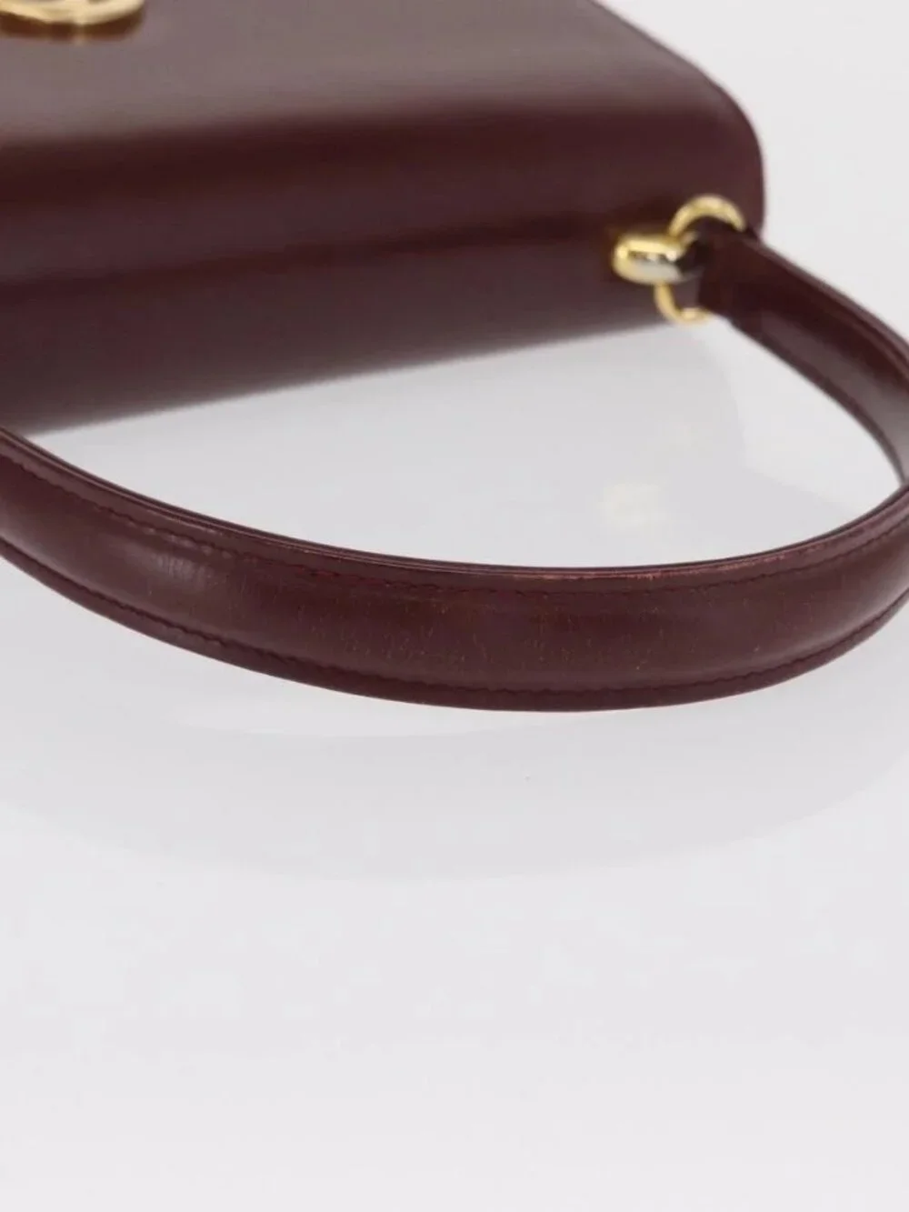 GUCCI Hand Bag Leather Bordeaux Gold Auth ep13170 - Picture 8 of 16
